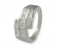 Maxx stříbrný prsten s třemi pásy zirkonů