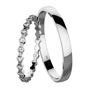Shanel White - snubní prsteny z bílého zlata