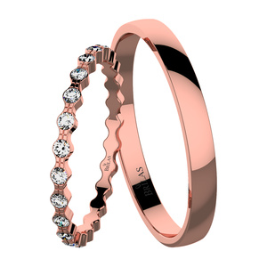 Shanel Red - snubní prsteny z růžového zlata