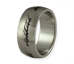 Lord of The Rings-ocelový prsten s nápisem
