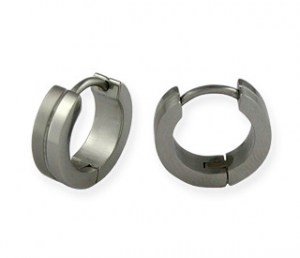 Shiny and matt (4,5 mm)-ocelové kruhové náušnice