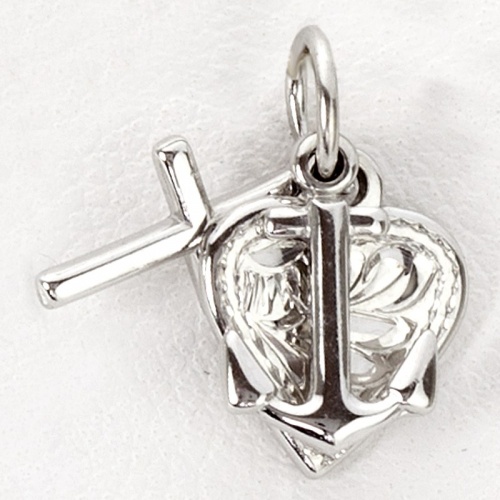 Zdeňka Silver - stříbrný přívěšek srdce s kotvou a křížem