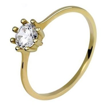 Pompeo Gold - zásnubní prsten ze žlutého zlata s velkým kamenem
