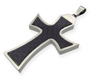 Kevlarový kříž ocelový přívěsek