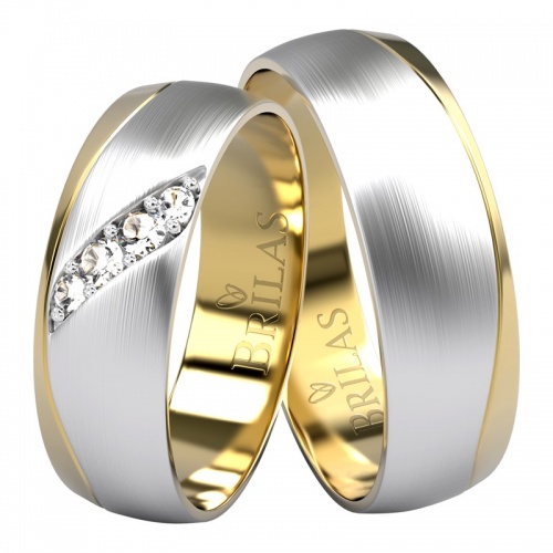 Bela Colour GW netradiční kombinované snubní prsteny