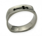 Long Cross ocelový prsten