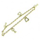 Heart Key Gold náramek s přívěsky srdcí a klíčů