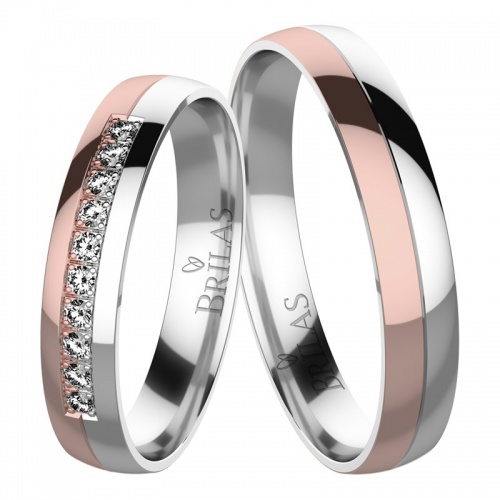Viola Colour RW - snubní prsteny z růžového a bílého zlata