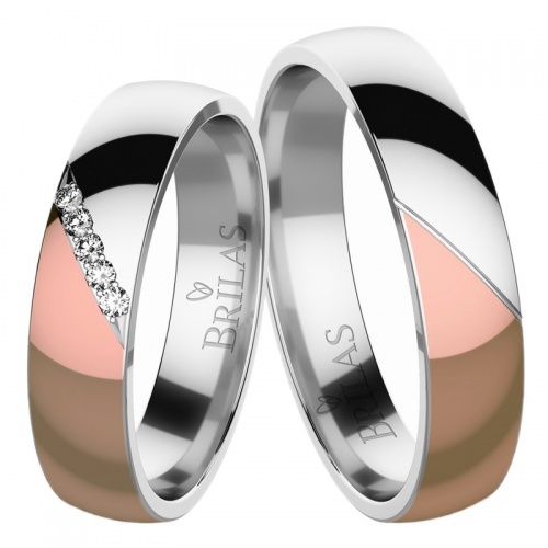 Rebeca Colour RW - snubní prsteny z růžového a bílého zlata