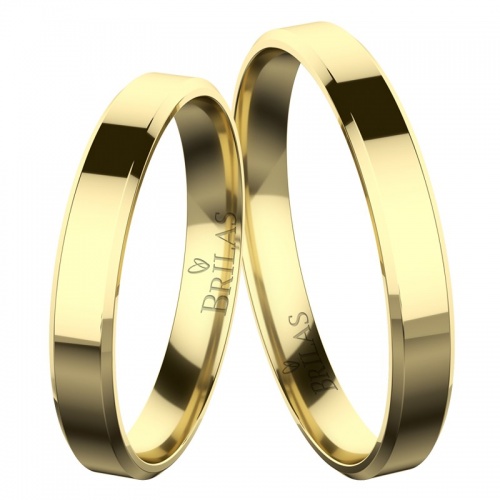 Damaris Gold  - snubní prsteny ze žlutého zlata se zkosením 