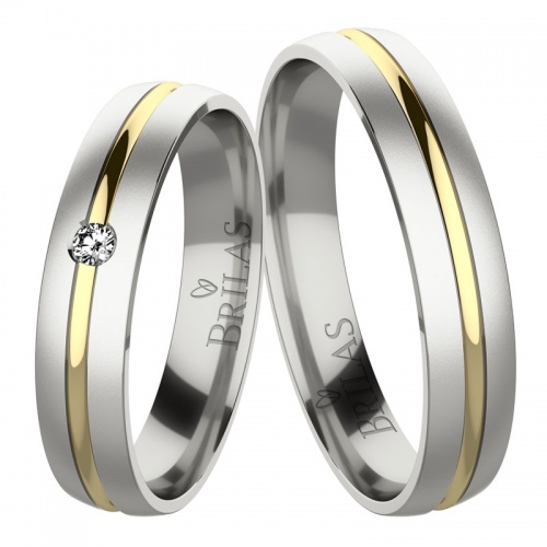 Marion Colour GW  - jemné snubní prsteny z kombinovaného zlata 