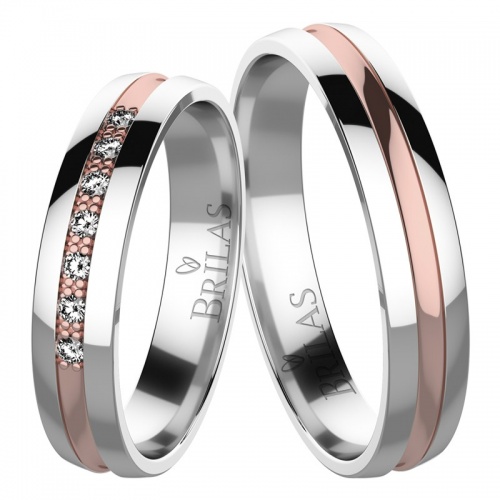 Orfe Colour RW  - kouzelné snubní prsteny z růžového a bílého zlata 
