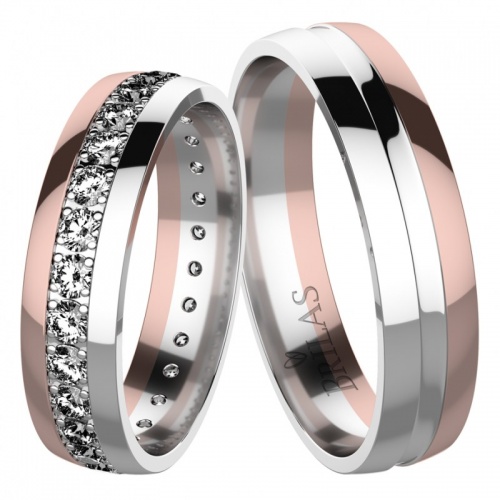 Rosalia Colour RW - snubní prsteny z bílého a růžového zlata