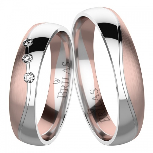 Rosie Colour RW - snubní prsteny z kombinovaného zlata