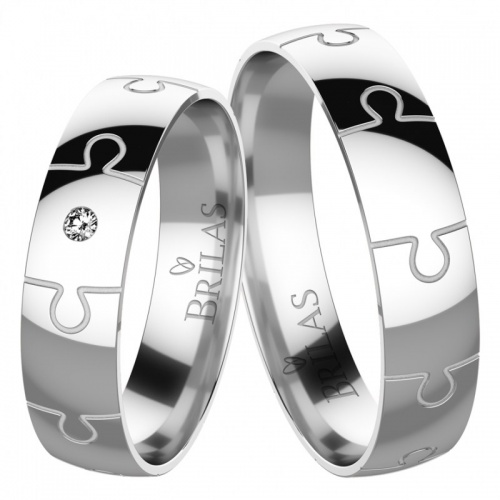 Puzzle Silver  - snubní prsten pro mladé páry 