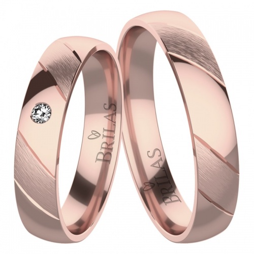 Mauro Red - snubní prsteny z růžového zlata