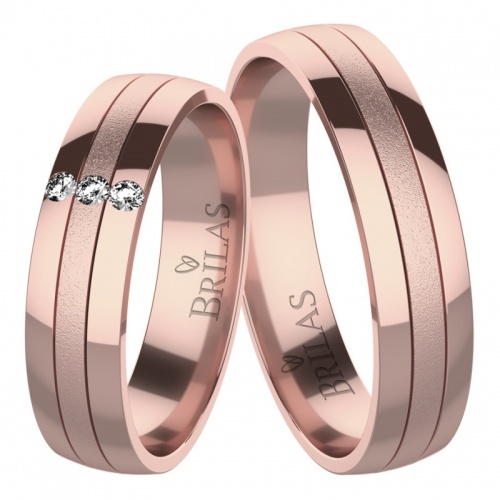 Nero Red - snubní prsteny z růžového zlata