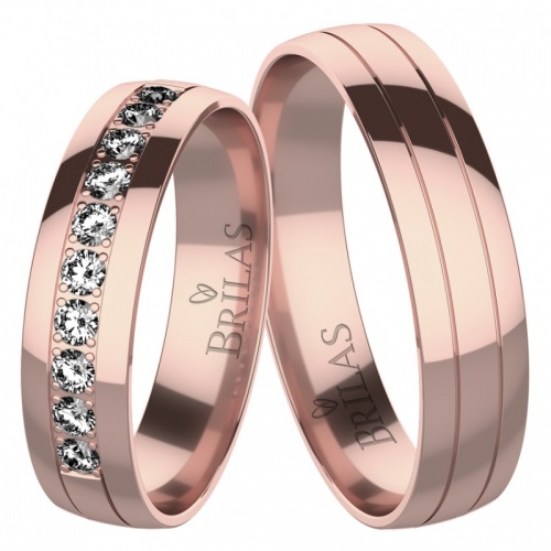 Miranda Red - snubní prsteny z růžového zlata