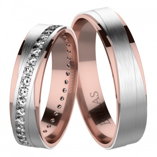Xali Colour RW - půvabné snubní prstýnky z růžového a bílého zlata 