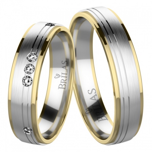 Severiano Colour GW - snubní prsteny ze žlutého a bílého zlata