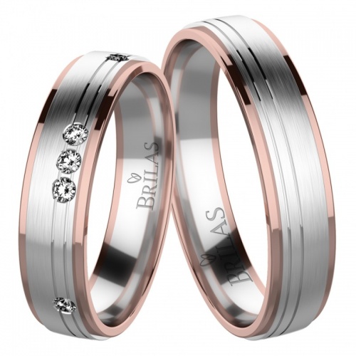 Severiano Colour RW - snubní prsteny z bílého a červeného zlata
