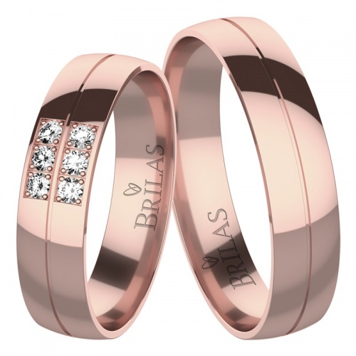 Tito Red - snubní prsteny z růžového zlata