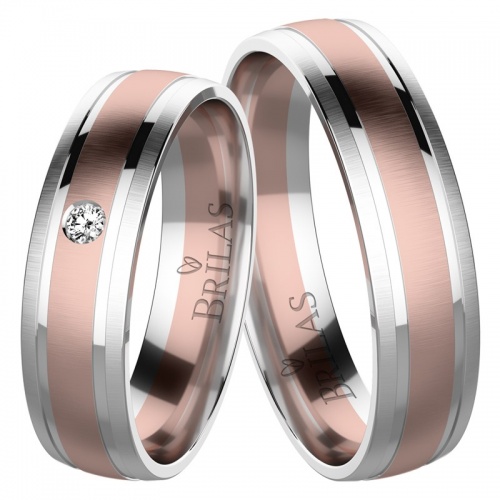 Matis Colour RW - snubní prsteny ze růžového a bílého zlata