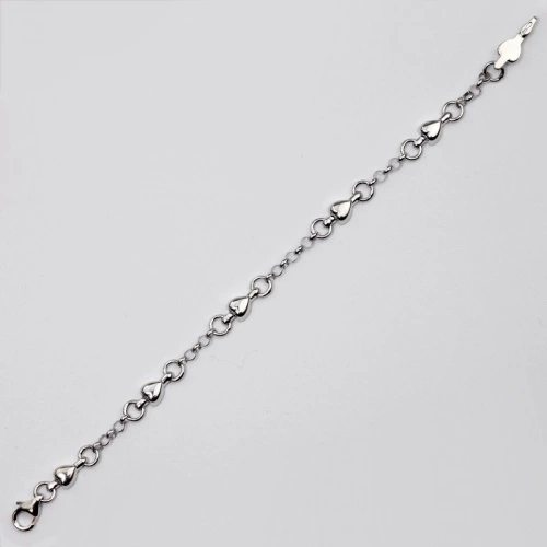 Hearta - stříbrný náramek