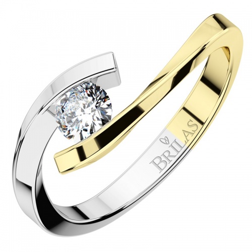 Nuria Colour GW Briliant - originální zásnubní prsten z bílého a žlutého zlata