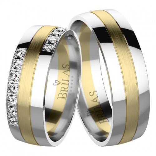 Trojan Colour GW - snubní prsteny z kombinovaného zlata