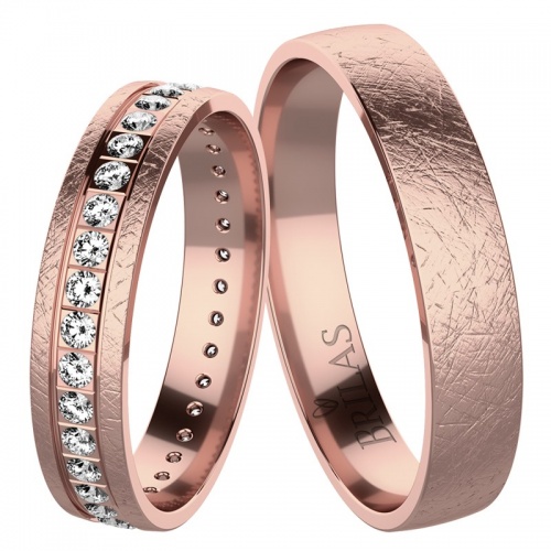 Reina Red - snubní prsteny z růžového zlata