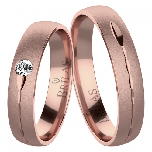 Fabrizia Red - snubní prsteny z růžového zlata