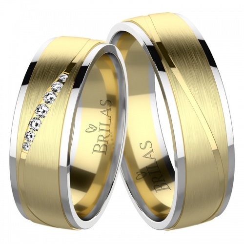 Melania Colour GW - snubní prsteny z bílého a žlutého zlata