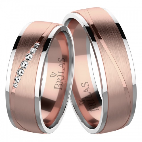 Melania Colour RW - snubní prsteny z bílého a růžového zlata