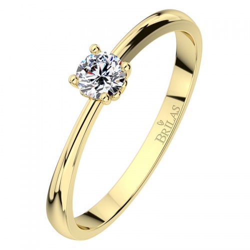 Helia Gold III - líbezný zásnubní prsten ze žlutého zlata