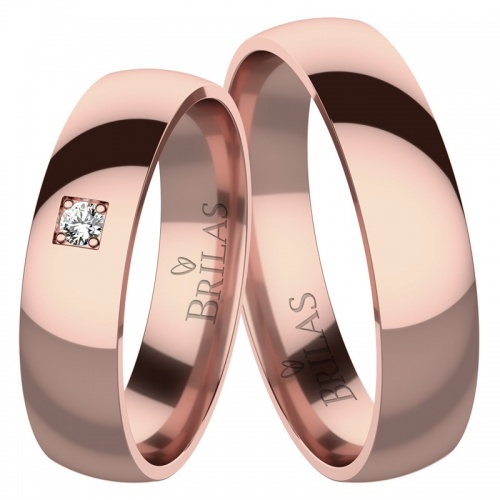 Mimosa Red Diamond  - snubní prsteny z růžového zlata