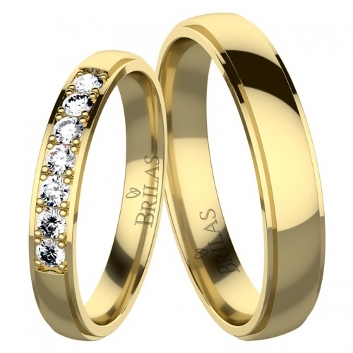 Angelika 7 Gold - snubní prsteny ze žlutého zlata