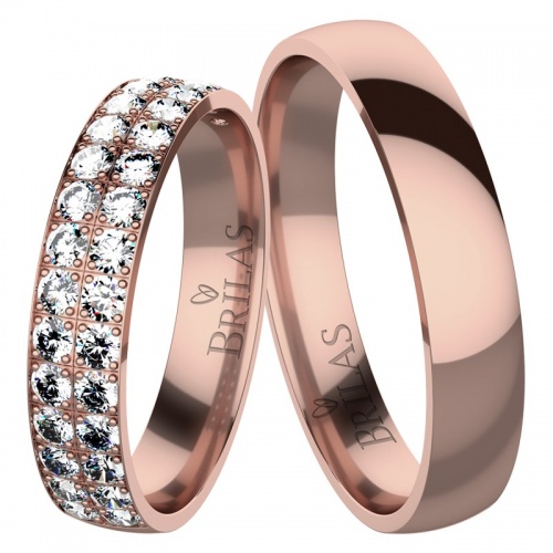 Alison Red - snubní prsteny z růžového zlata