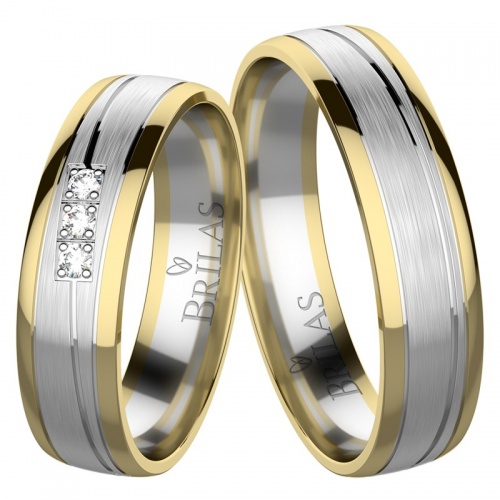 Johana Colour GW - snubní prsteny z bílého a žlutého zlata