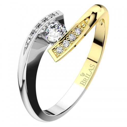 Nuriana Colour GW - nevšední zásnubní prsten ve žlutém a bílém zlatě
