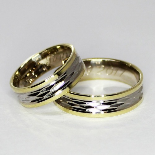 Dreamer Colour GW - snubní prsteny ze žlutého a bílého zlata