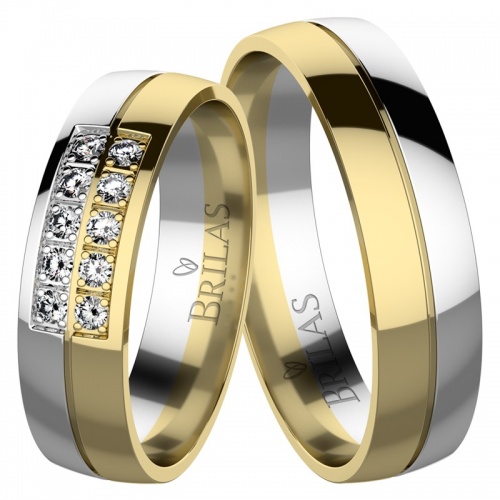 Simonetta Colour GW - kombinované snubní prsteny ze žlutého a bílého zlata