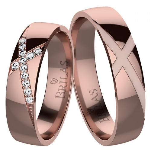 Izabel Red - snubní prsteny z růžového zlata