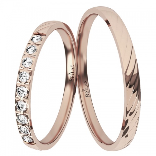 Zoja Red - snubní prsteny z růžového zlata