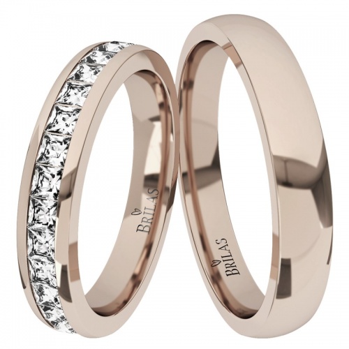 Alina Red - snubní prsteny z růžového zlata