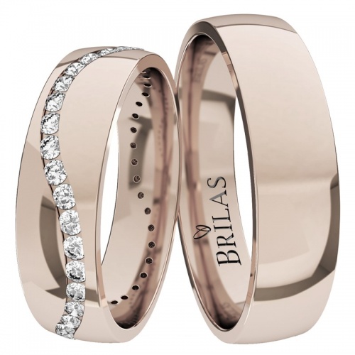 Elena Red - snubní prsteny z růžového zlata