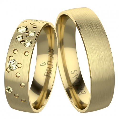 Berta G Gold - snubní prsteny ze žlutého zlata se žlutými kameny