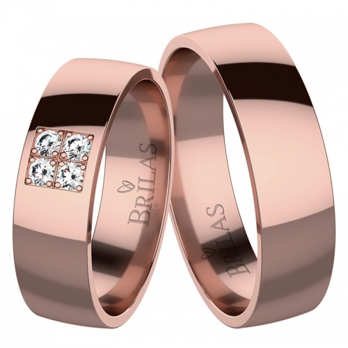 Dana Red Briliant - snubní prsteny z růžového zlata
