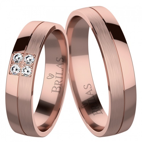 Karina Red Briliant - snubní prsteny z růžového zlata