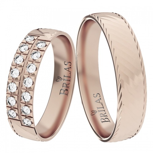 Izolda Red - snubní prsteny z růžového zlata